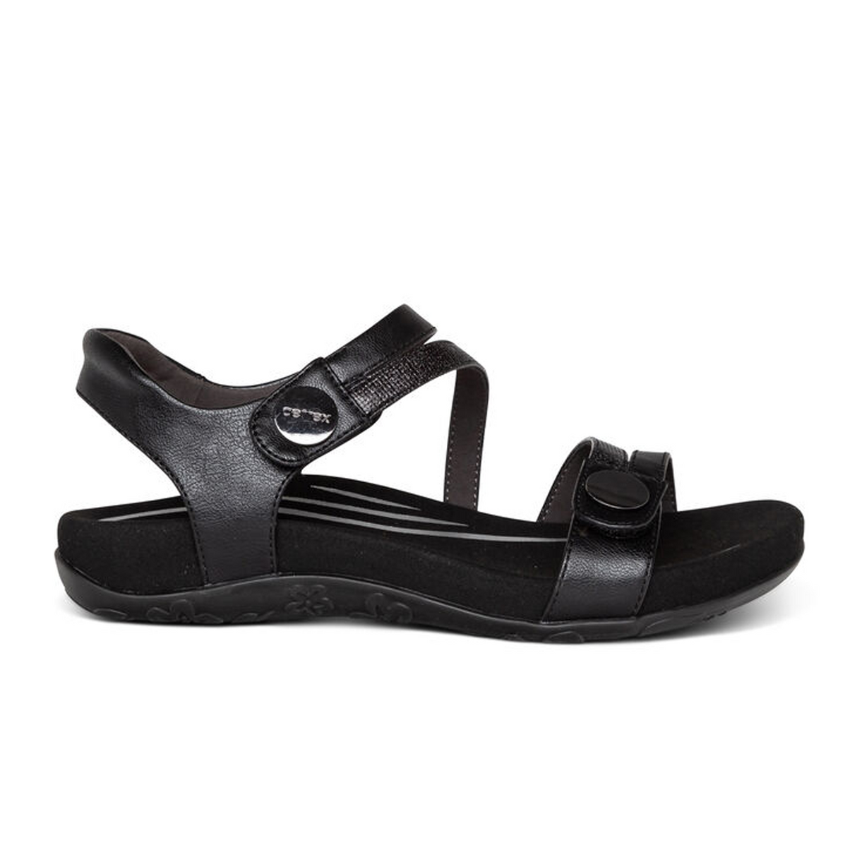 Aetrex Jess Backstrap Sandal (Women) - Black Sandal - Backstrap - The Heel Shoe Fitters