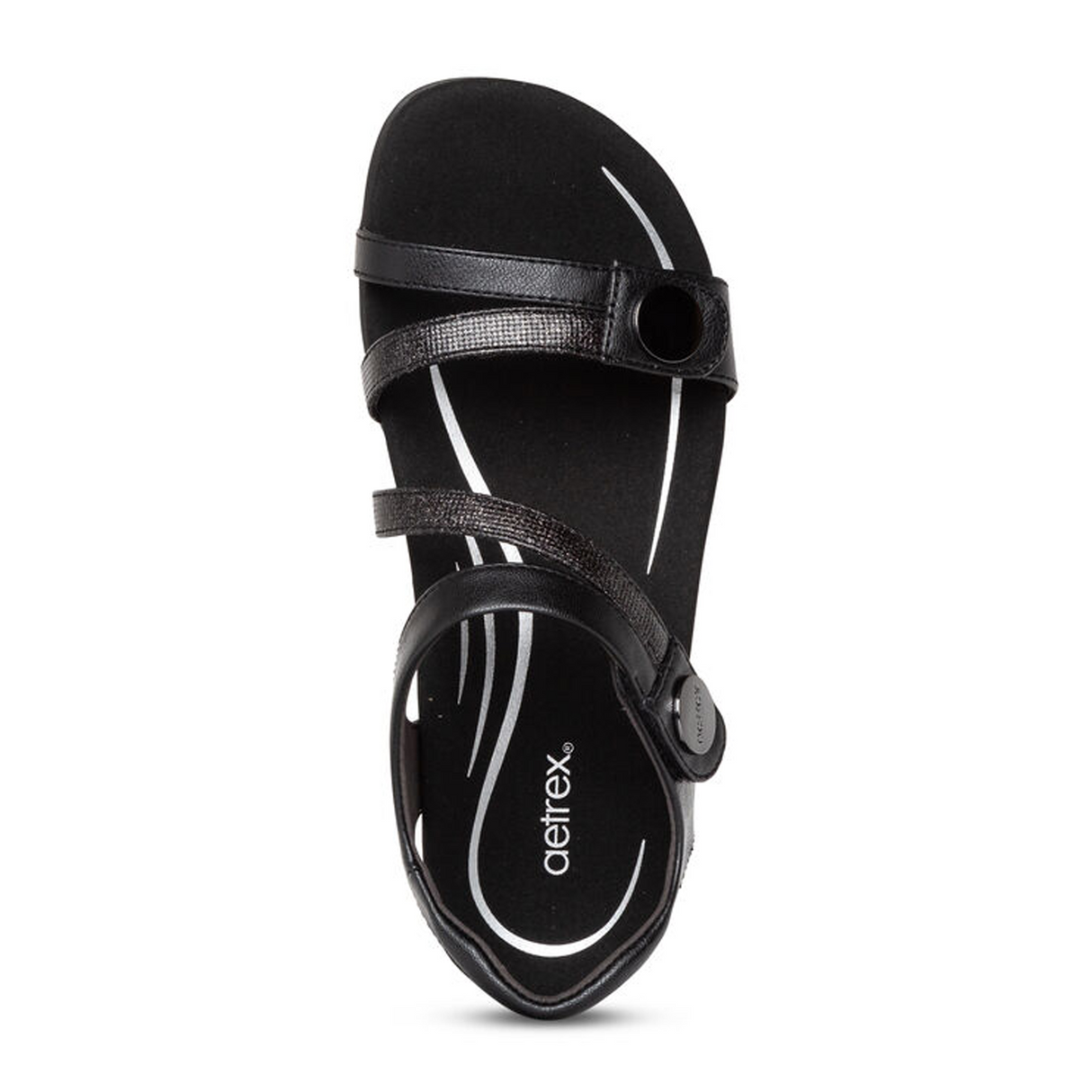 Aetrex Jess Backstrap Sandal (Women) - Black Sandal - Backstrap - The Heel Shoe Fitters