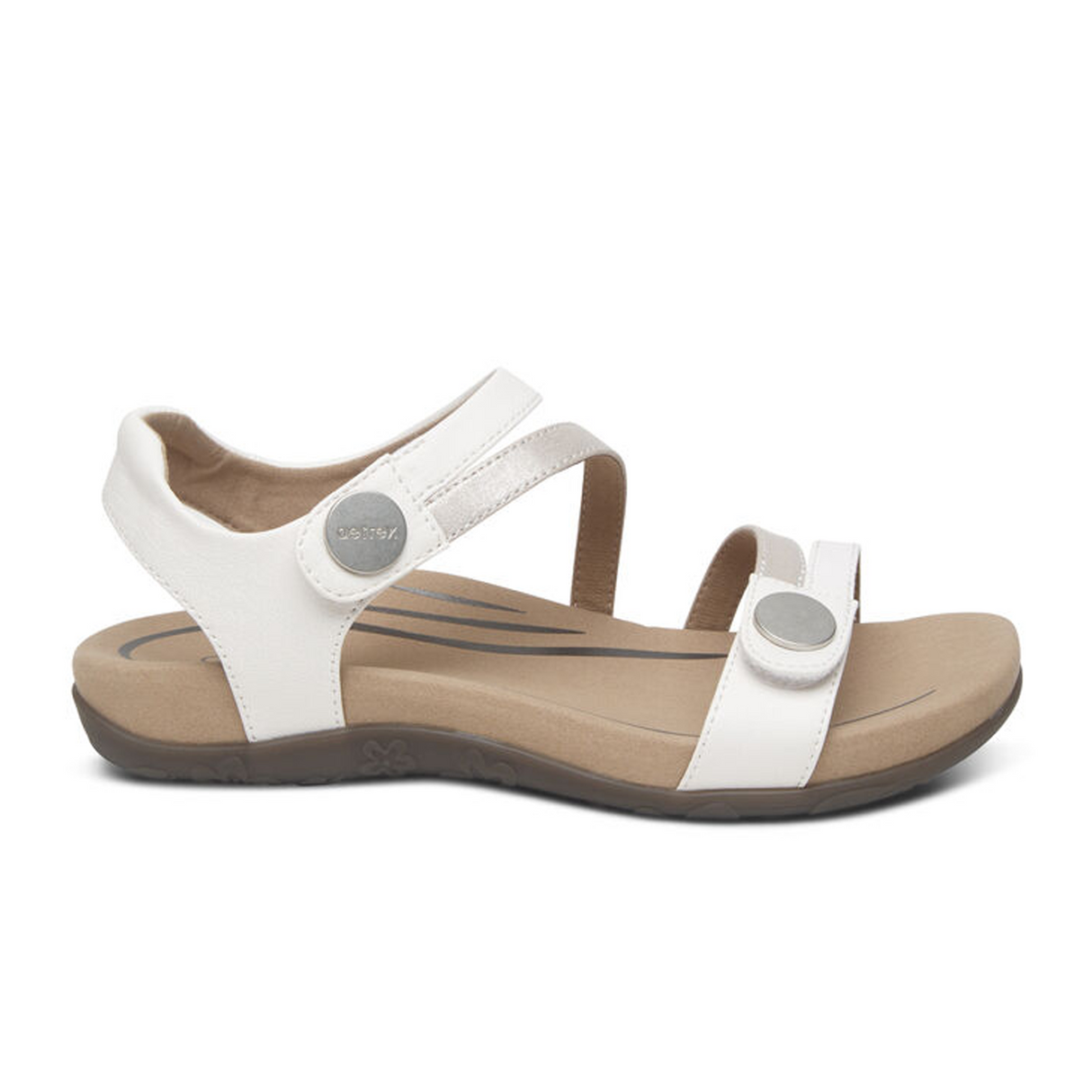 Aetrex Jess Backstrap Sandal (Women) - White Sandal - Backstrap - The Heel Shoe Fitters