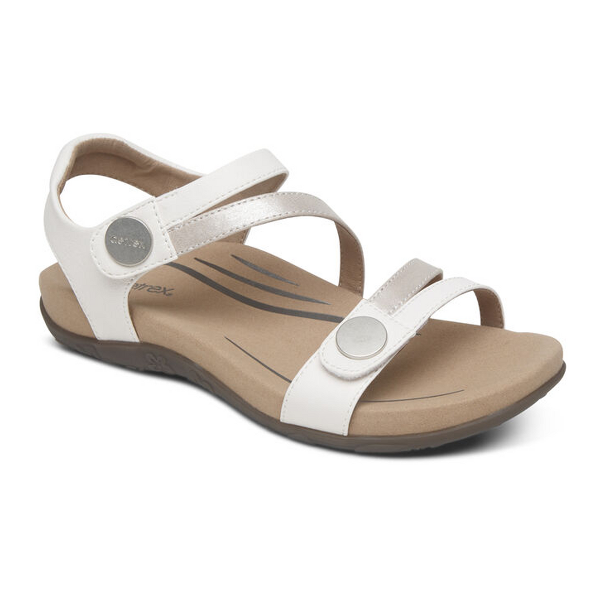 Aetrex Jess Backstrap Sandal (Women) - White Sandal - Backstrap - The Heel Shoe Fitters