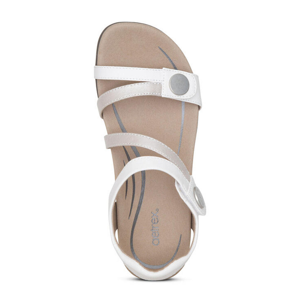 Aetrex Jess Backstrap Sandal (Women) - White Sandal - Backstrap - The Heel Shoe Fitters