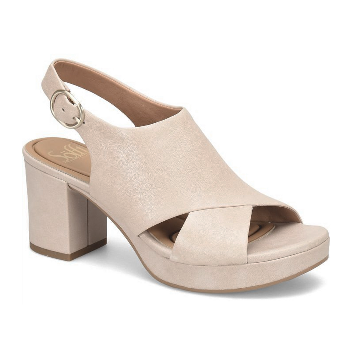 Sofft Liv Heeled Sandal (Women) - Tapioca Grey Sandal - Heel/Wedge - The Heel Shoe Fitters