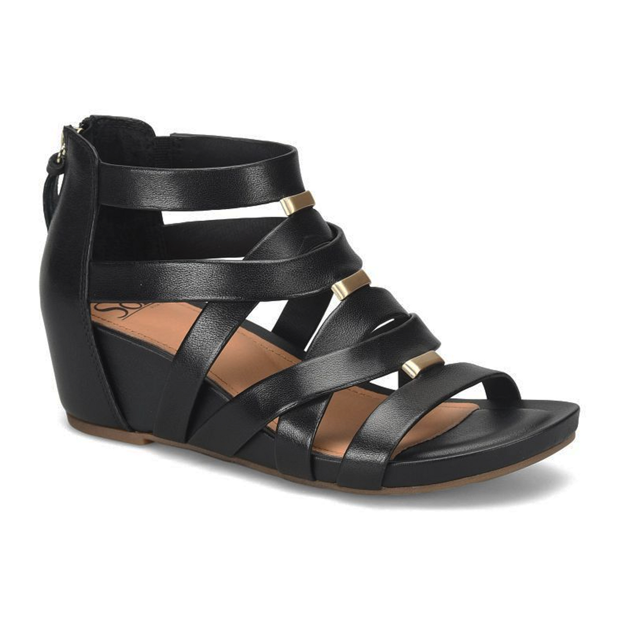Sofft Vivi Wedge Sandal (Women) - Black Sandal - Heel/Wedge - The Heel Shoe Fitters