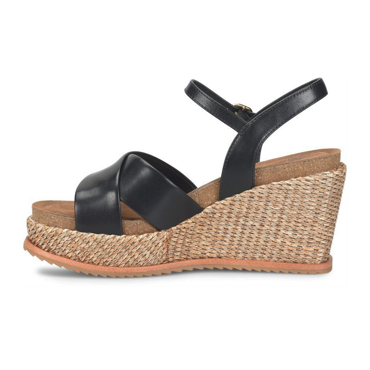 Sofft Diana Wedge Sandal (Women) - Black Sandal - Heel/Wedge - The Heel Shoe Fitters