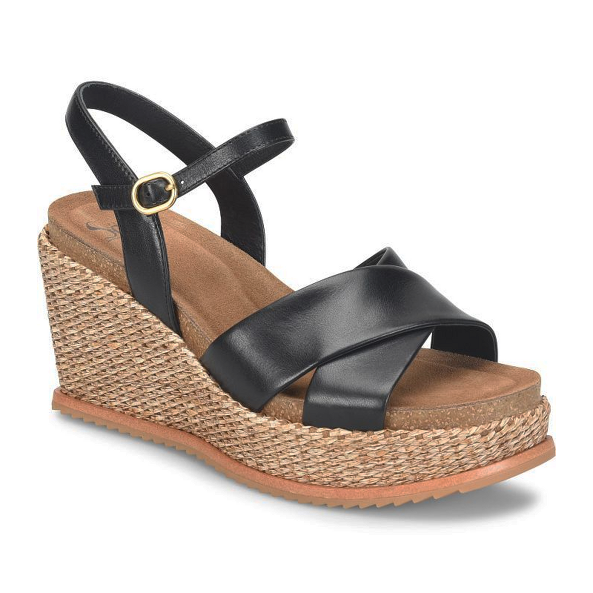 Sofft Diana Wedge Sandal (Women) - Black Sandal - Heel/Wedge - The Heel Shoe Fitters
