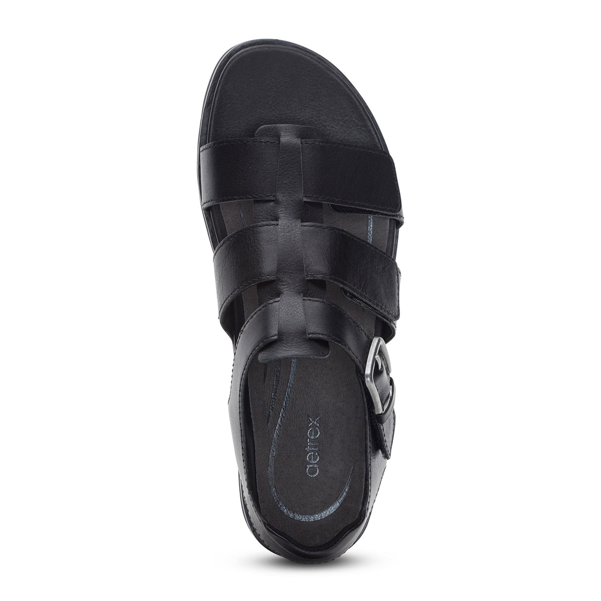 Aetrex Romy Backstrap Sandal (Women) - Black Sandal - Backstrap - The Heel Shoe Fitters