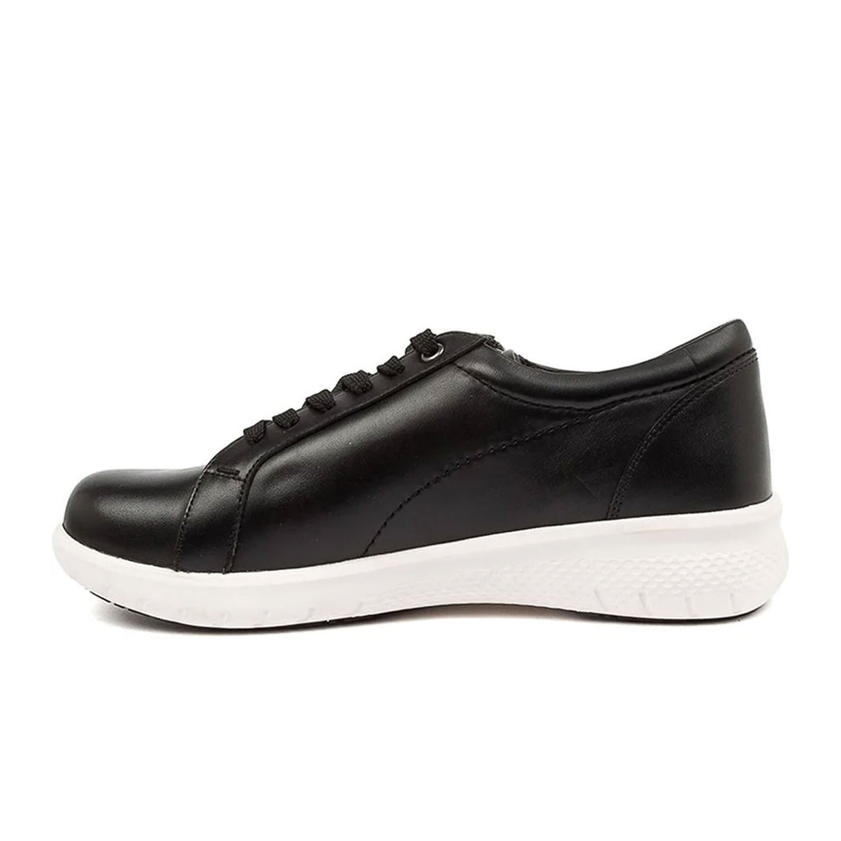 Ziera Solar XF Sneaker (Women) - Black Leather/White Outsole Dress-Casual - Lace Ups - The Heel Shoe Fitters