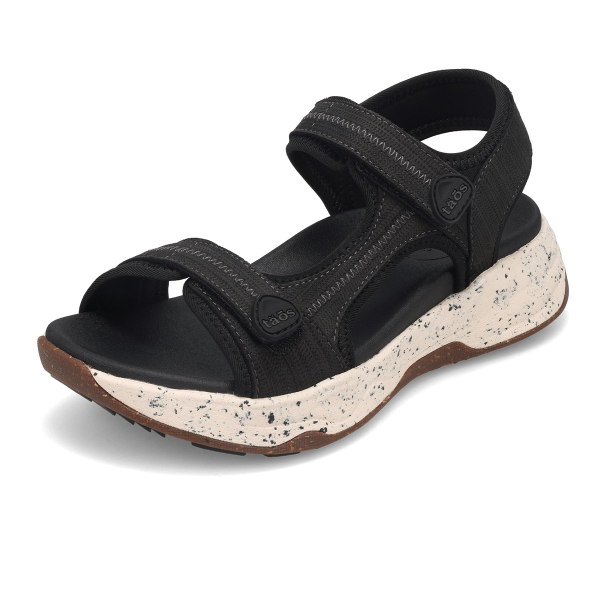 Taos Super Side Active Sandal (Women) - Black Emboss Sandal - Active - The Heel Shoe Fitters