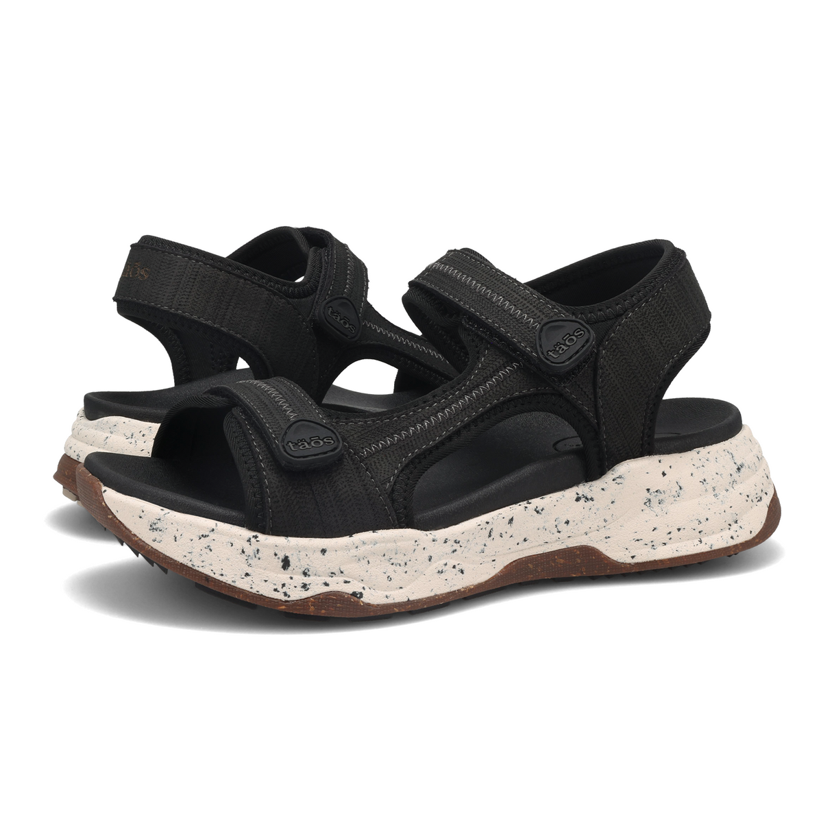 Taos Super Side Active Sandal (Women) - Black Emboss Sandal - Active - The Heel Shoe Fitters