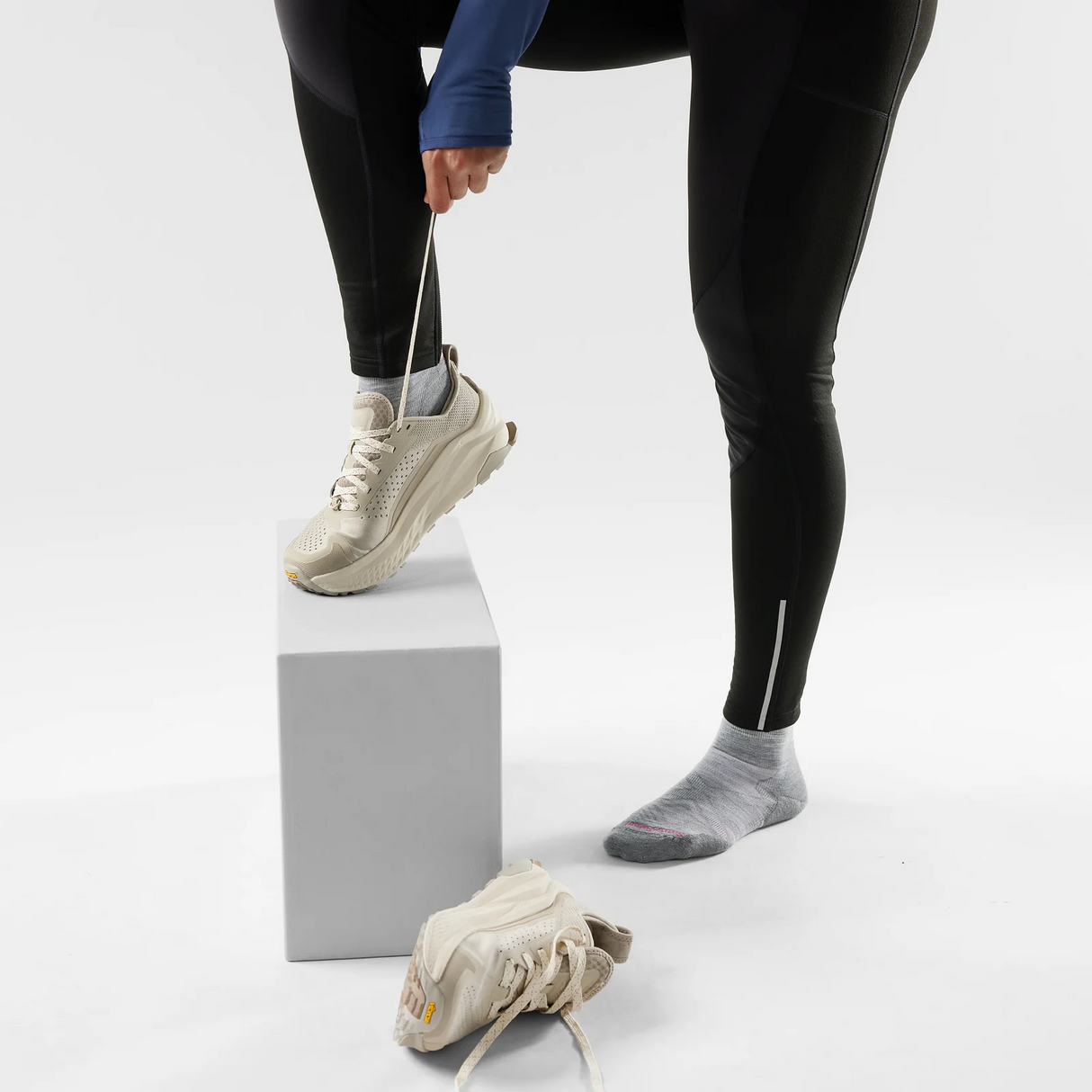 Smartwool Run Targeted Cushion Ankle (Women) - Light Gray-White