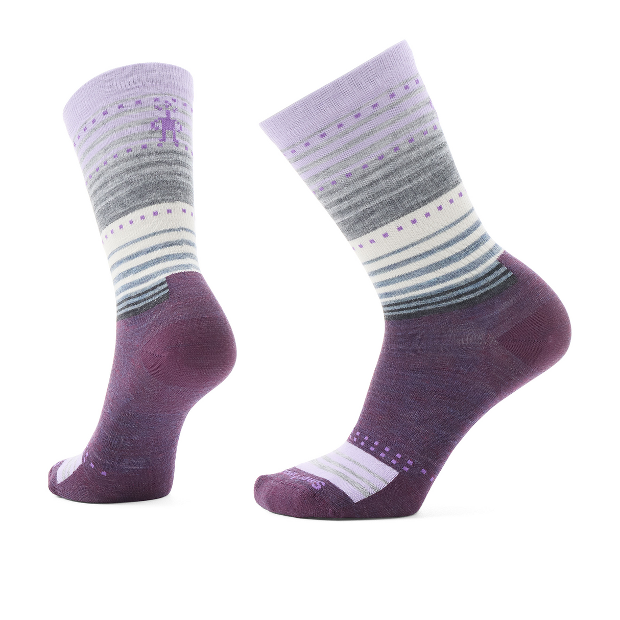 Smartwool Everyday Stitch Stripe Crew Sock (Unisex) - Ultra Violet Accessories - Socks - Lifestyle - The Heel Shoe Fitters