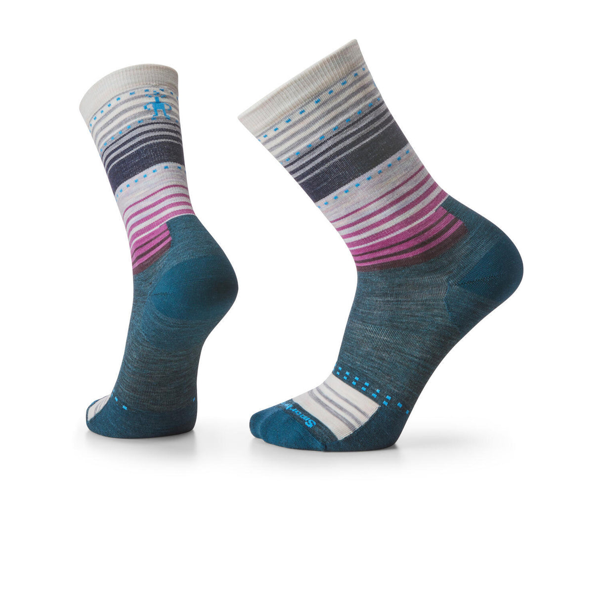 Smartwool Everyday Stitch Stripe Crew Sock (Unisex) - Twilight Blue - The Heel Shoe Fitters