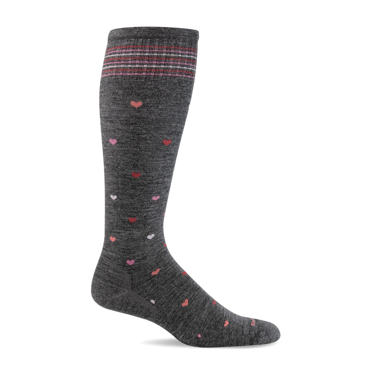 Sockwell Full Heart Over the Calf Compression Sock (Women) - Charcoal Accessories - Socks - Compression - The Heel Shoe Fitters