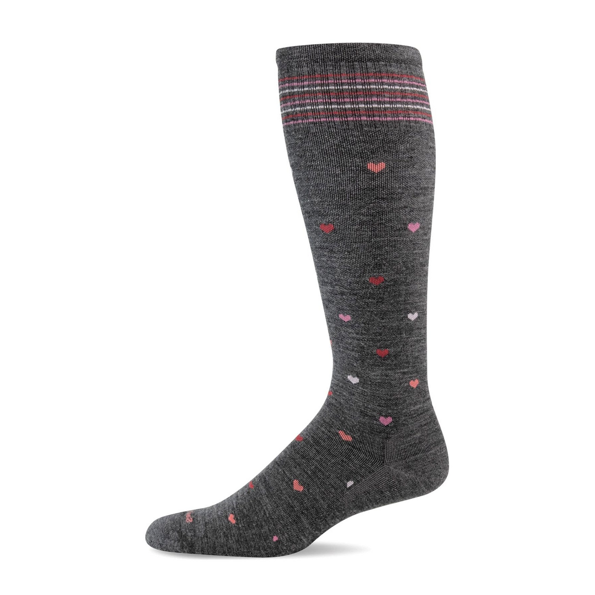Sockwell Full Heart Over the Calf Compression Sock (Women) - Charcoal Accessories - Socks - Compression - The Heel Shoe Fitters