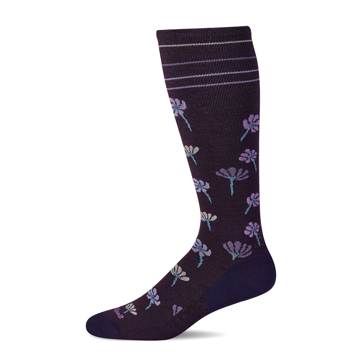 Sockwell Field Flower Over the Calf Compression Sock (Women) - Blackberry Accessories - Socks - Lifestyle - The Heel Shoe Fitters