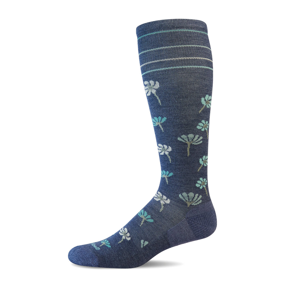Sockwell Field Flower Over the Calf Compression Sock (Women) - Denim Accessories - Socks - Lifestyle - The Heel Shoe Fitters
