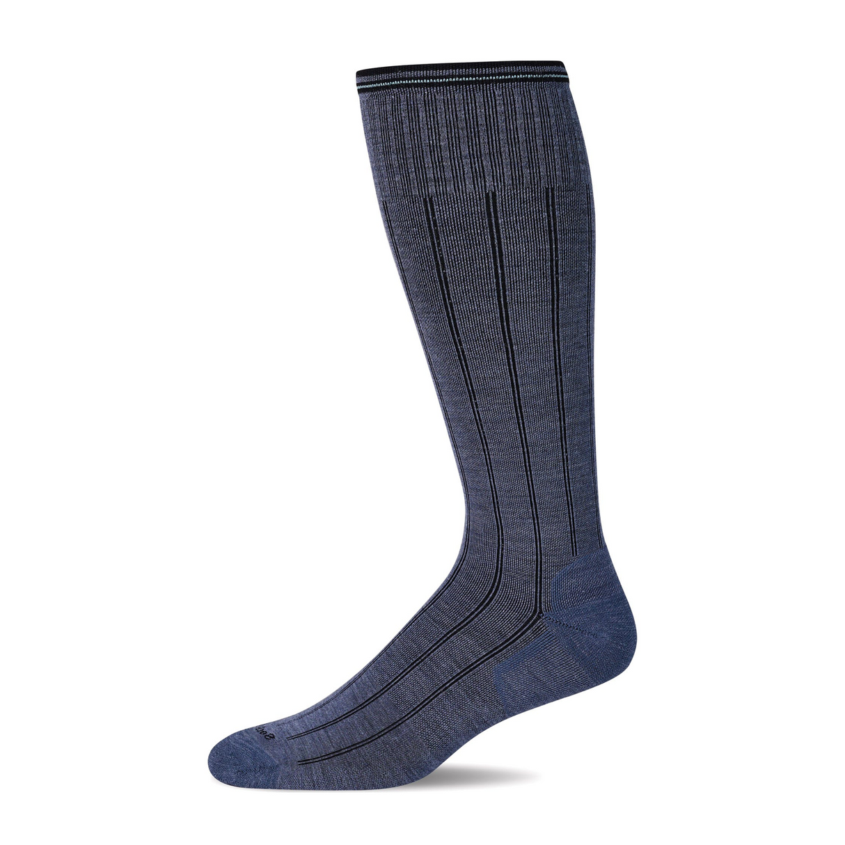 Sockwell High Rise Rib Over the Calf Compression Sock (Men) - Denim