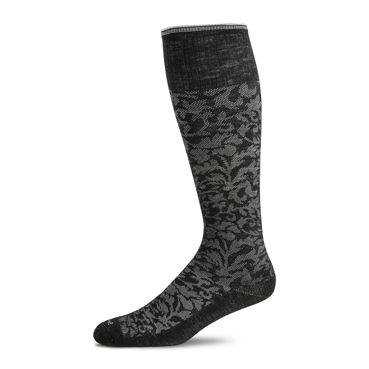 Sockwell Damask Over the Calf Compression Sock (Women) - Black Accessories - Socks - Compression - The Heel Shoe Fitters
