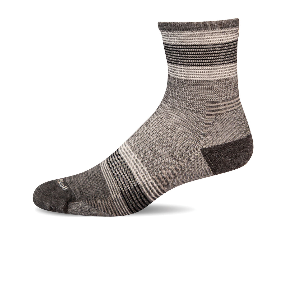 Sockwell Cadence Compression Quarter Crew Sock (Women) - Charcoal Accessories - Socks - Performance - The Heel Shoe Fitters