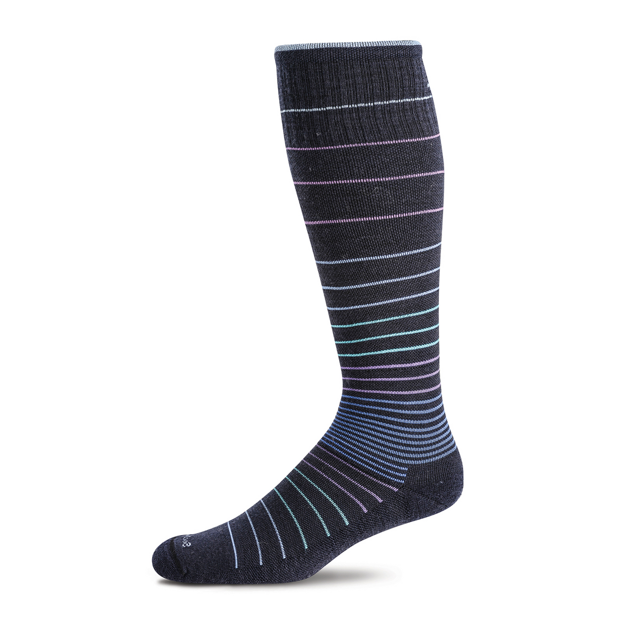 Sockwell Circulator Over the Calf Compression Sock (Women) - Navy Stripe Accessories - Socks - Compression - The Heel Shoe Fitters