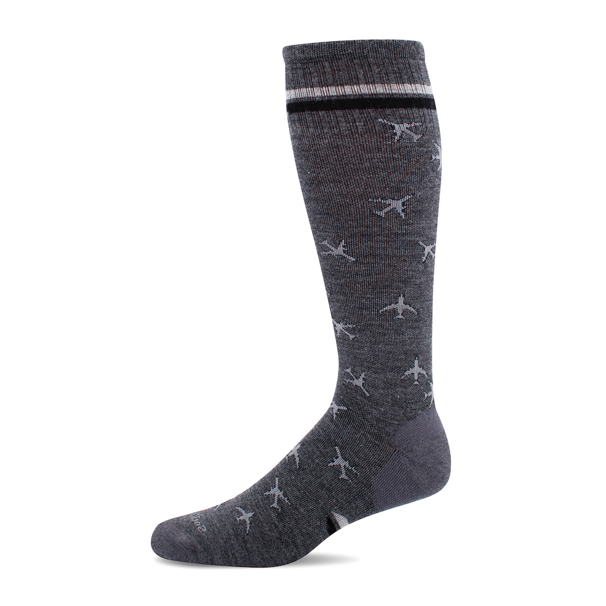 Sockwell In Flight Over the Calf Compression Sock (Men) - Charcoal Accessories - Socks - Compression - The Heel Shoe Fitters