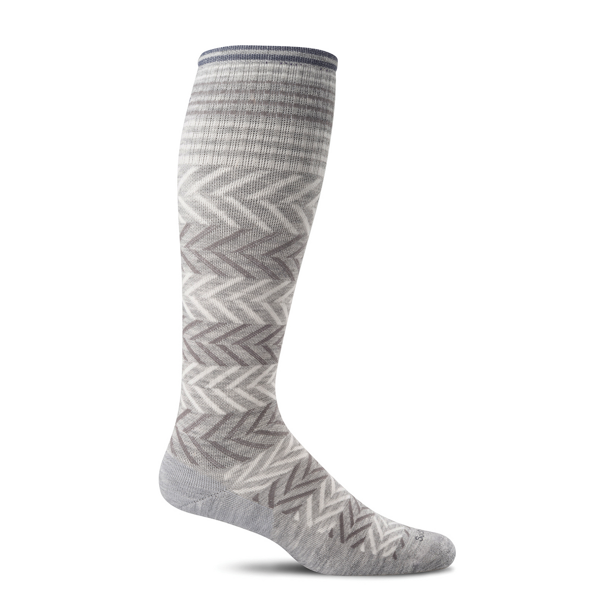 Sockwell Chevron Ultra Light Over the Calf Compression Sock (Women) - Grey Accessories - Socks - Compression - The Heel Shoe Fitters