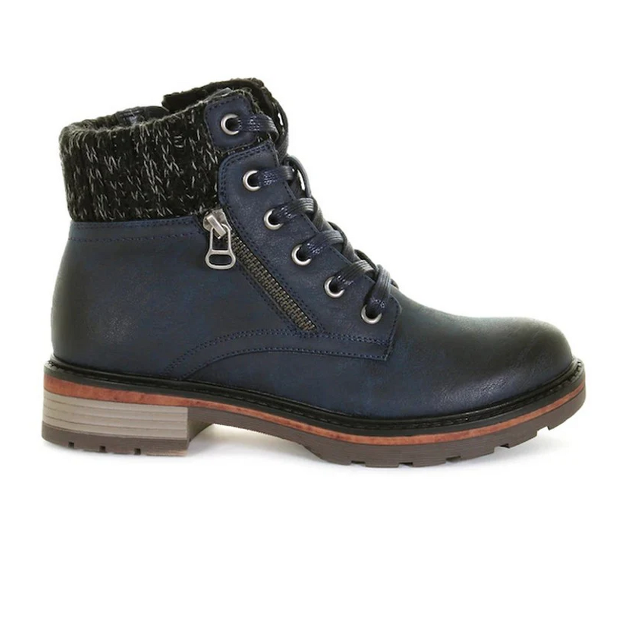 Wanderlust Amy Ankle Boot (Women) - Navy Boots - Casual - Mid - The Heel Shoe Fitters