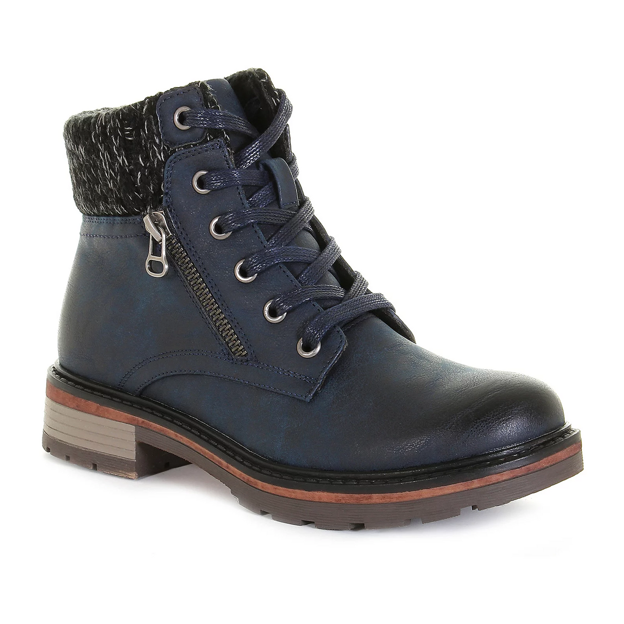 Wanderlust Amy Ankle Boot (Women) - Navy Boots - Casual - Mid - The Heel Shoe Fitters