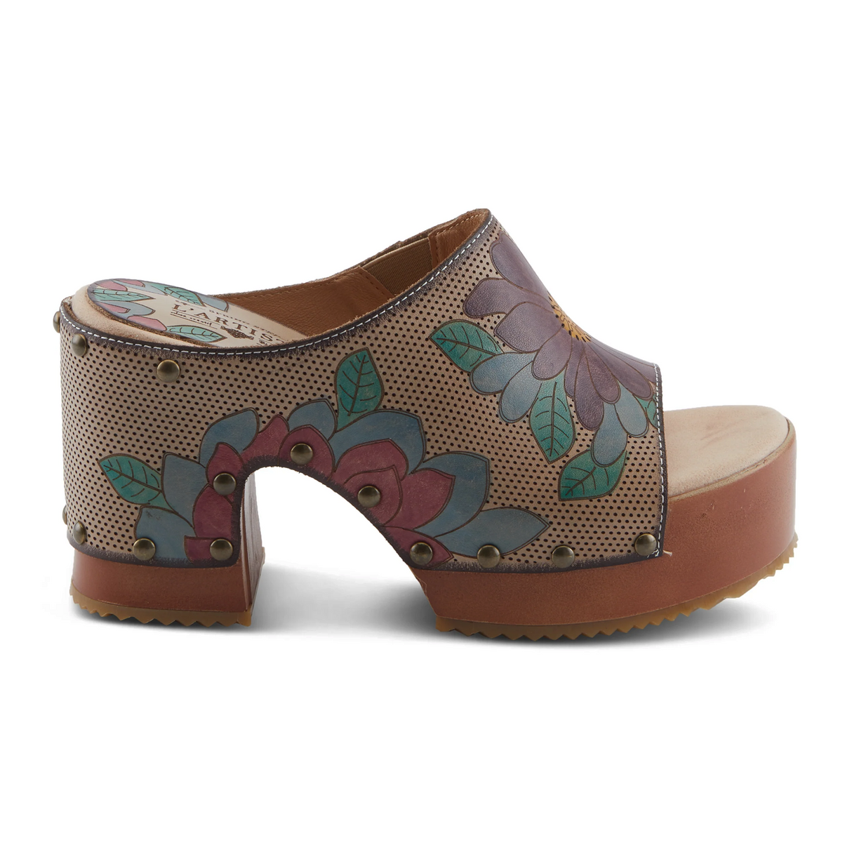 L'Artiste Teeshirt Wedge Sandal (Women) - Beige Multi Sandal - Heel/Wedge - The Heel Shoe Fitters