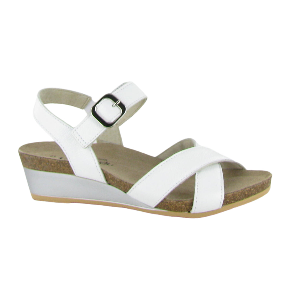 Naot Throne Wedge Sandal (Women) - Soft White Leather Sandal - Heel/Wedge - The Heel Shoe Fitters