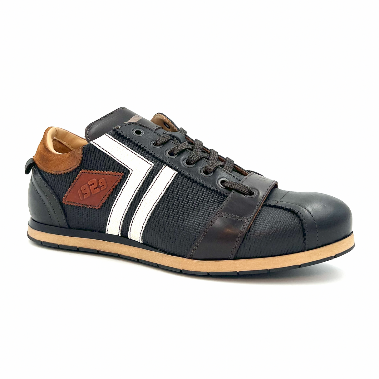 Kamo-Gutsu TIFO-030 Low Sneaker (Men) - Nero Combi Athletic - Casual - Lace Up - The Heel Shoe Fitters