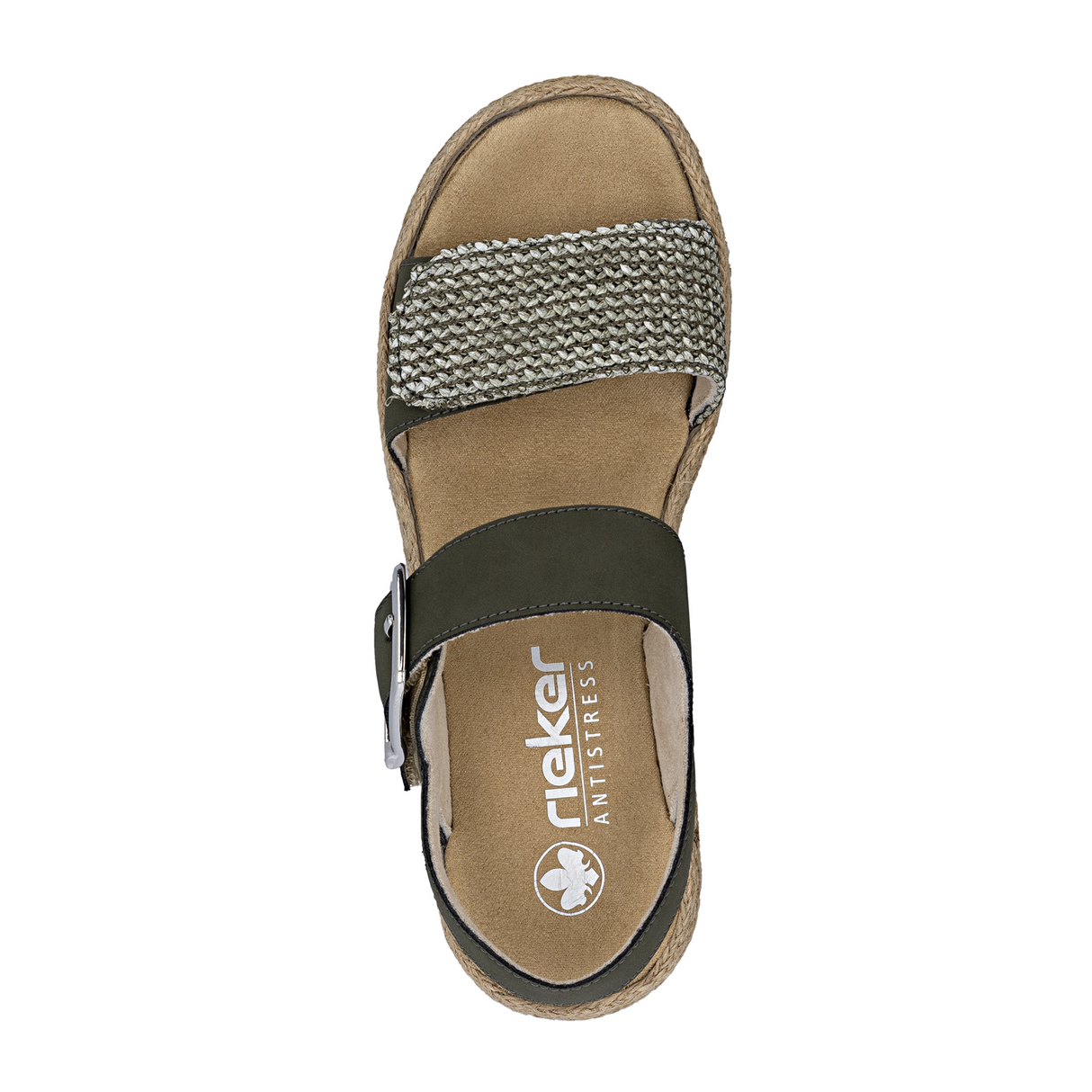 Rieker Regina 51 Wedge Sandal (Women) - Schilf/Moor Sandal - Heel/Wedge - The Heel Shoe Fitters