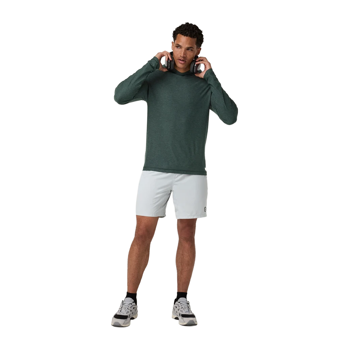 Vuori Strato Tech Hoodie (Men) - Hemlock Heather