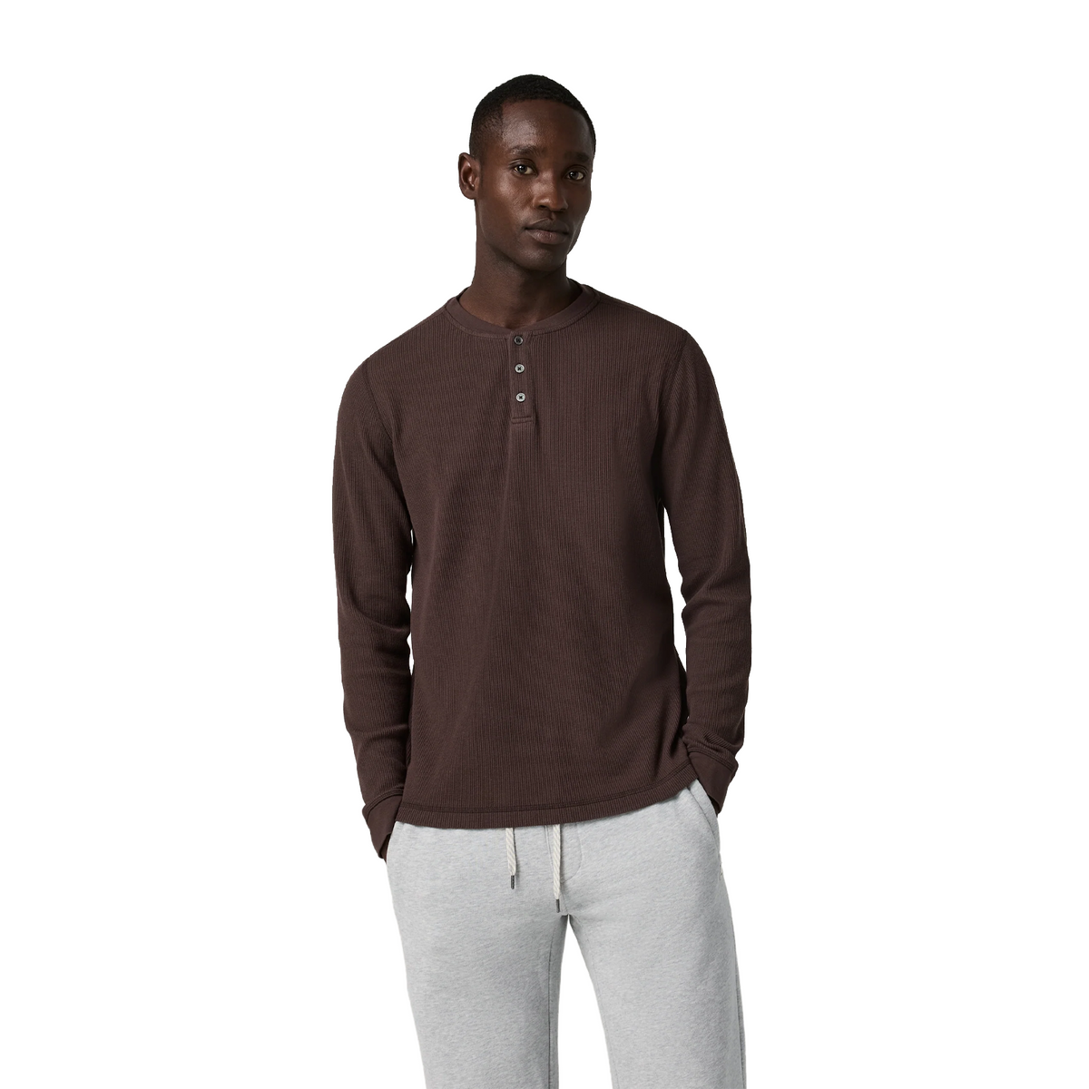 Vuori Waffle Henley (Men) - French Roast