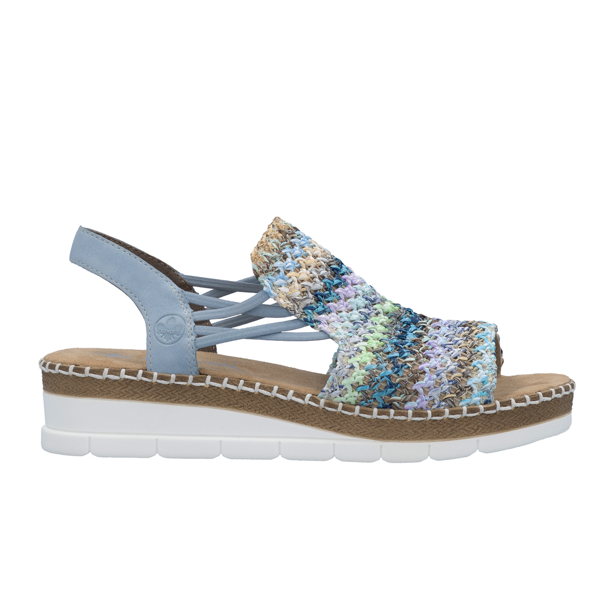 Rieker Regina 41 Backstrap Sandal (Women) - Blue Multi Sandal - Backstrap - The Heel Shoe Fitters