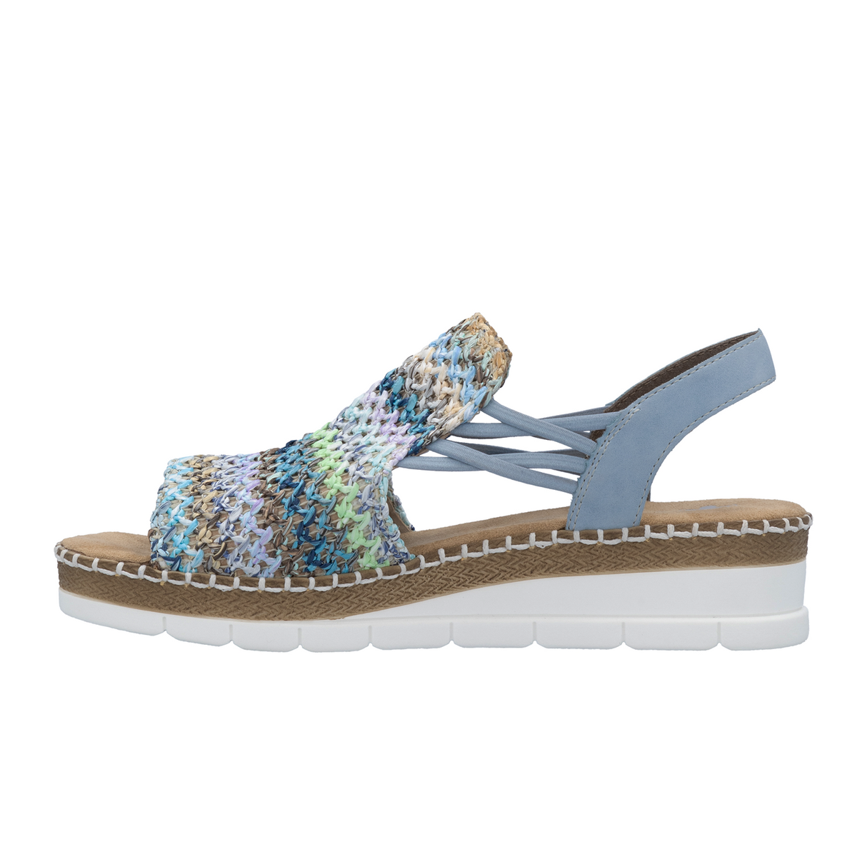 Rieker Regina 41 Backstrap Sandal (Women) - Blue Multi Sandal - Backstrap - The Heel Shoe Fitters