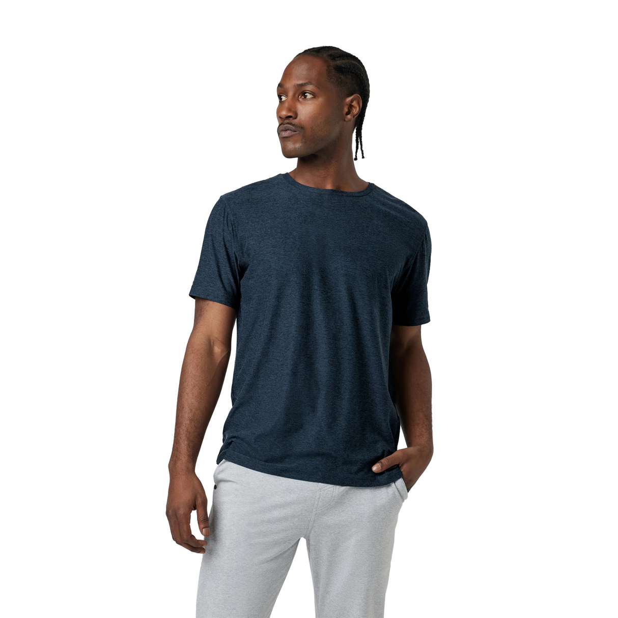 Vuori Strato Tech Tee (Men) - Navy Heather