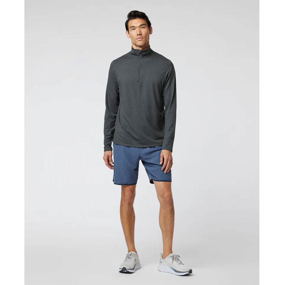 Vuori Ease Performance 1/2 Zip 2.0 Pullover (Men) - Charcoal Heather Apparel - Top - Sweatshirt - The Heel Shoe Fitters