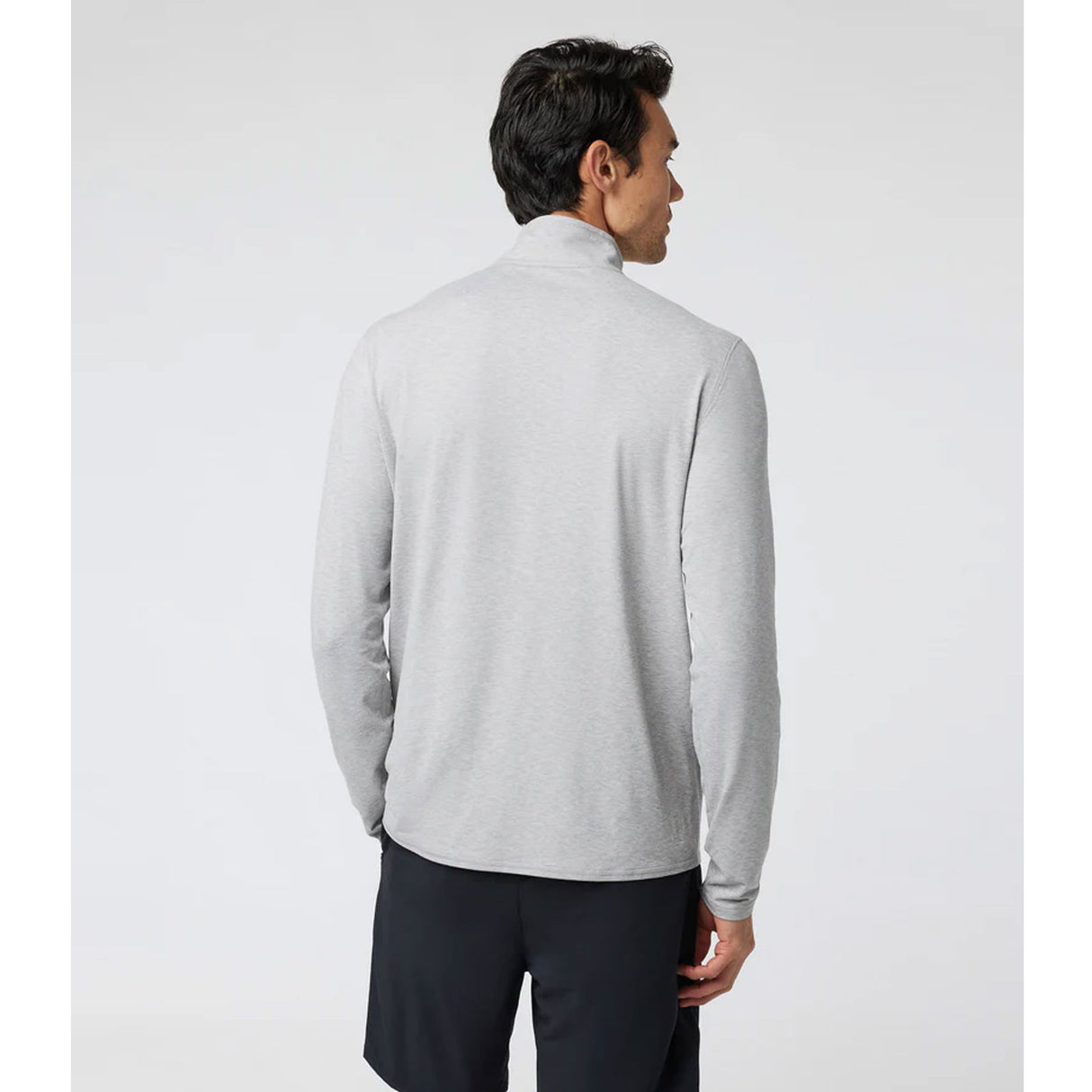 Vuori Ease Performance 1/2 Zip 2.0 Pullover (Men) - Light Heather Grey Apparel - Top - Sweatshirt - The Heel Shoe Fitters