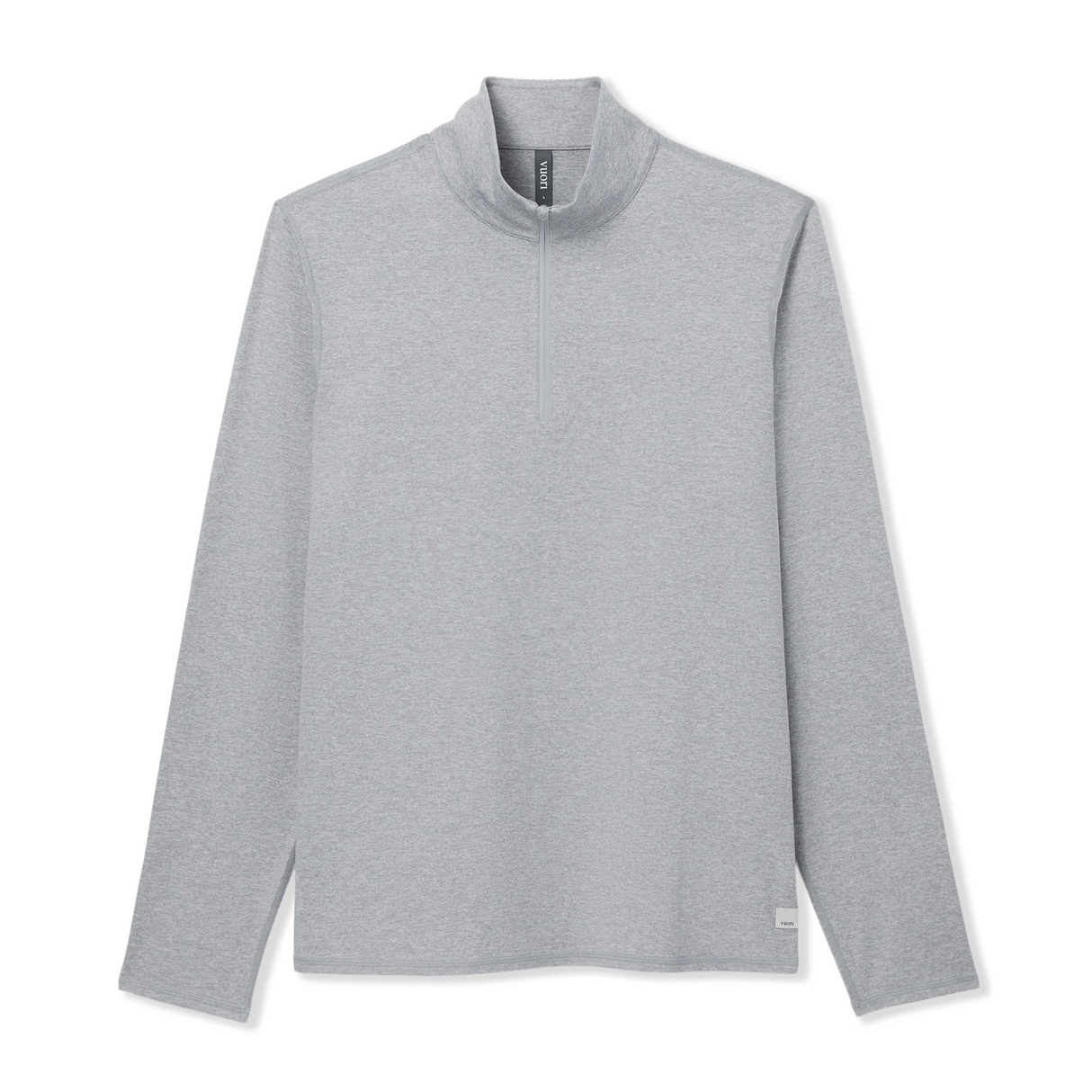 Vuori Ponto Mock Neck Half Zip (Men) - Light Grey Heather