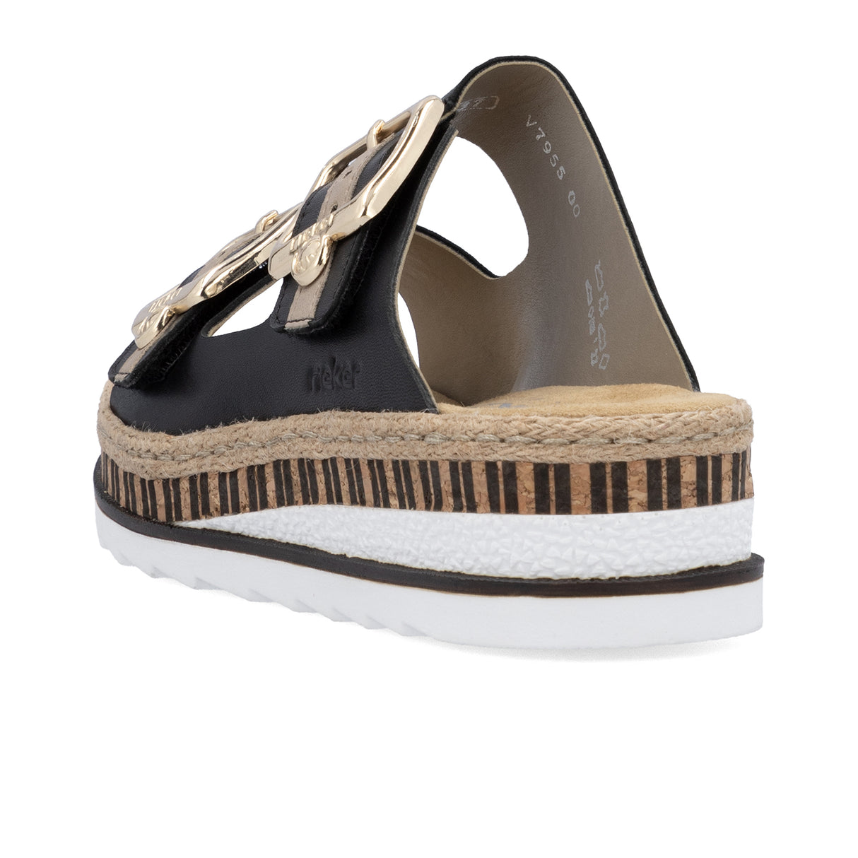 Rieker Regina V7955 Slide Sandal (Women) - Schwarz/Nude Sandal - Slide - The Heel Shoe Fitters