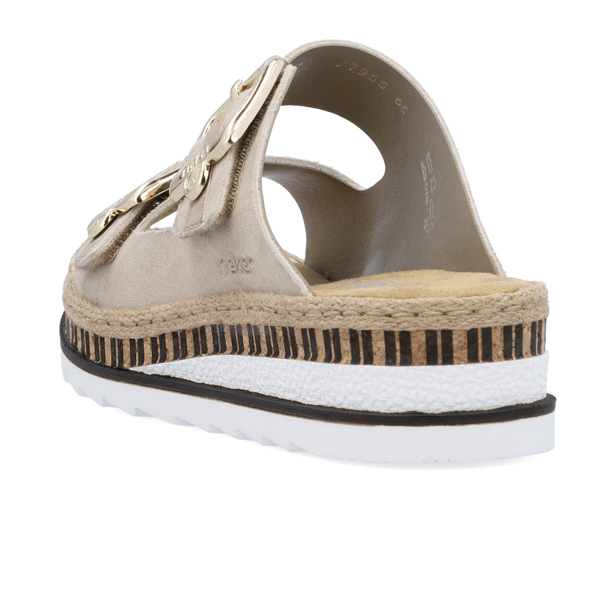 Rieker Regina V7955 Slide Sandal (Women) - Iceberg/Nude Sandal - Slide - The Heel Shoe Fitters