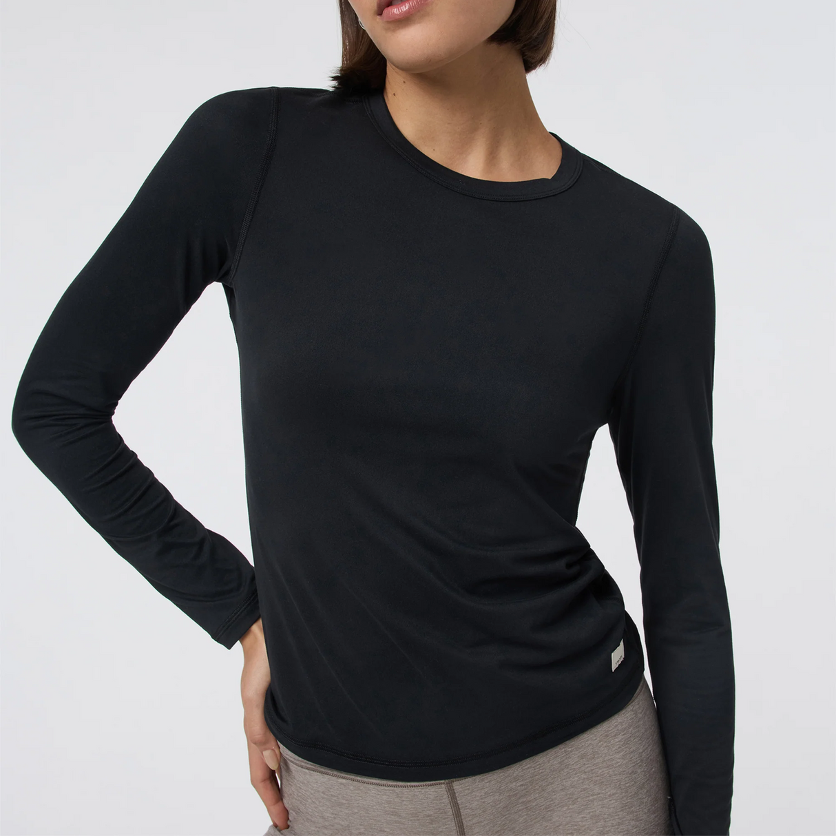 Vuori Lux Long Sleeve Crew Tee (Women) - Black Apparel - Top - Long Sleeve - The Heel Shoe Fitters