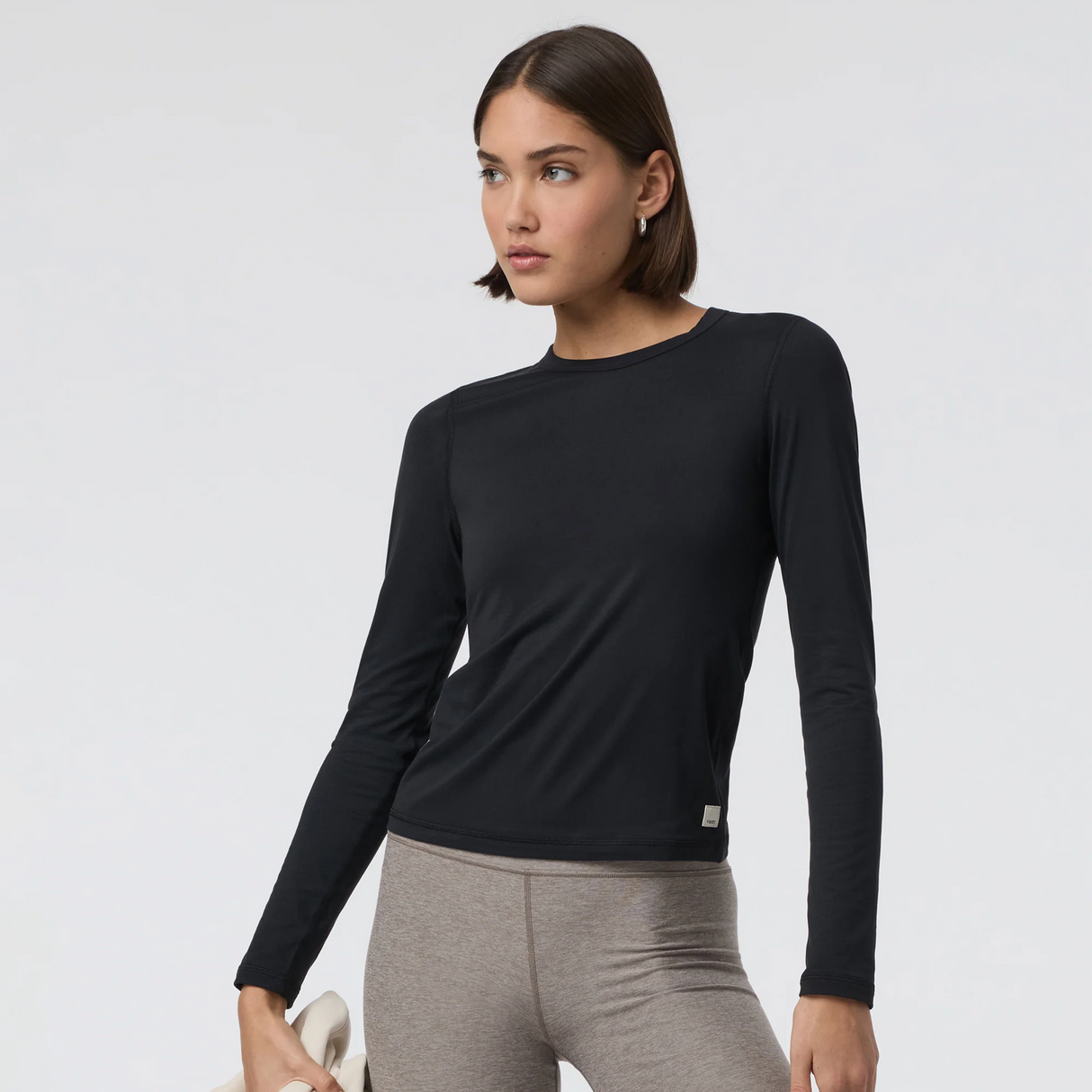 Vuori Lux Long Sleeve Crew Tee (Women) - Black Apparel - Top - Long Sleeve - The Heel Shoe Fitters