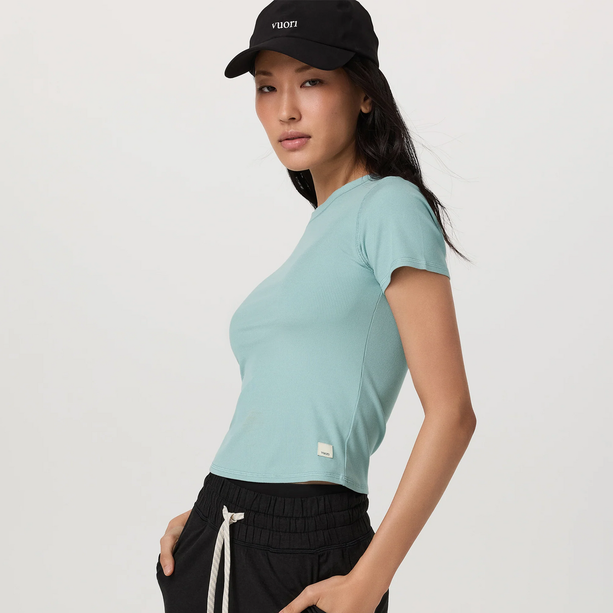 Vuori Pose Fitted Tee (Women) - Sea Glass