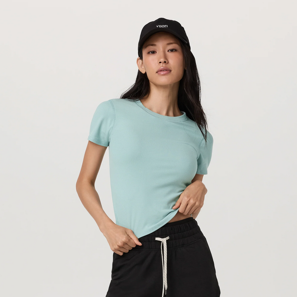 Vuori Pose Fitted Tee (Women) - Sea Glass