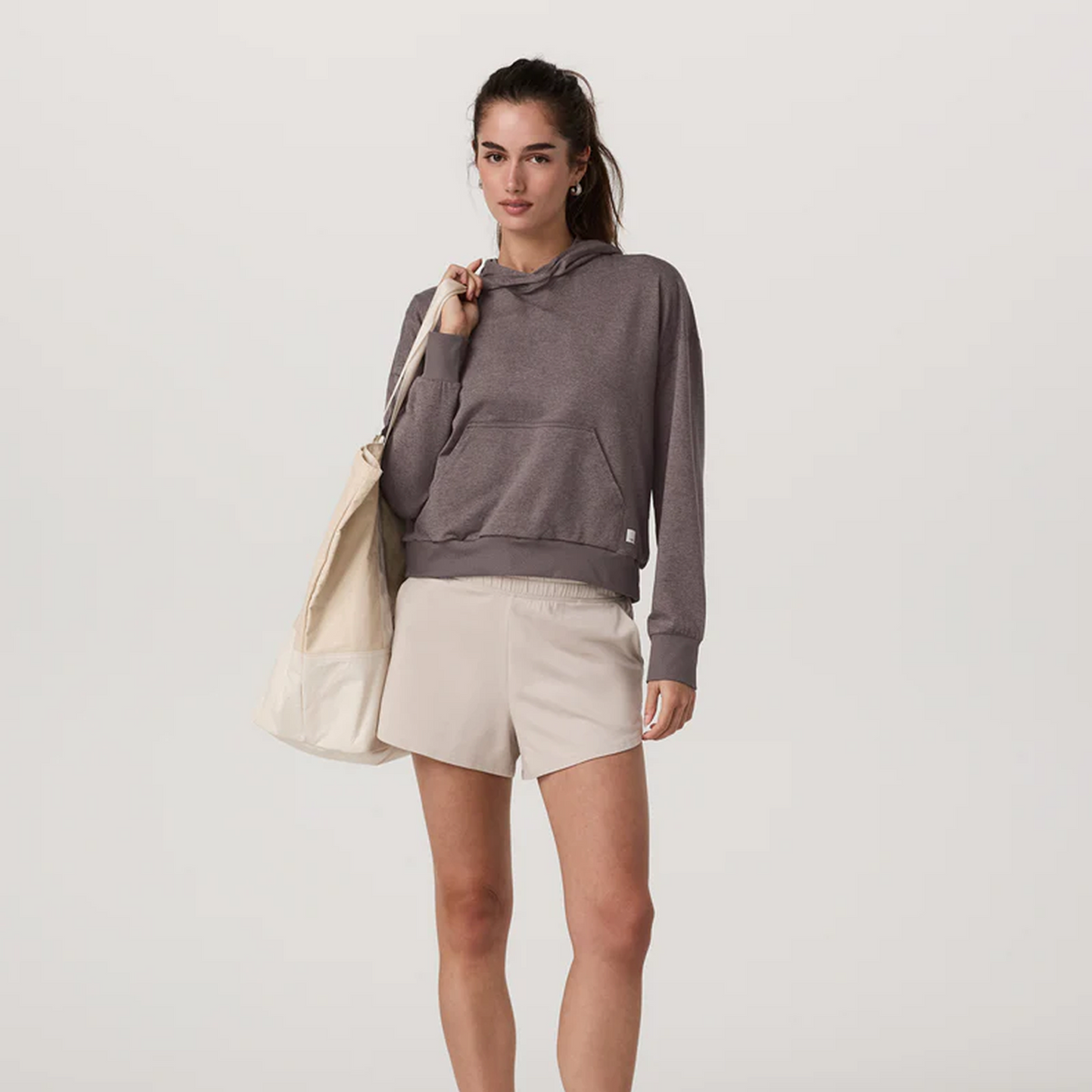 Vuori Halo Modern Pullover Hoodie (Women) - Huckleberry Heather Apparel - Top - Sweatshirt - The Heel Shoe Fitters