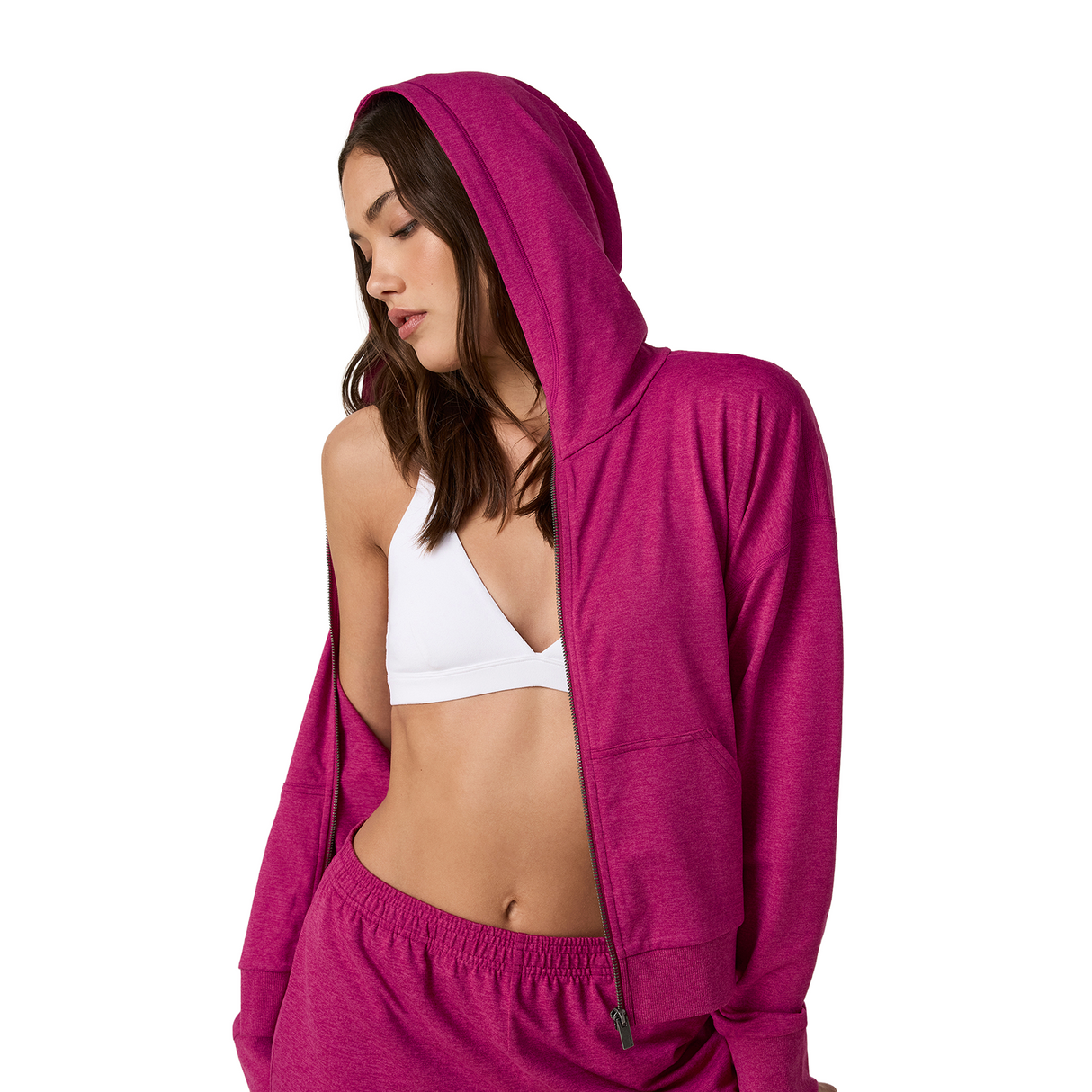 Vuori Halo Modern Full Zip (Women) - Dragonfruit Heather