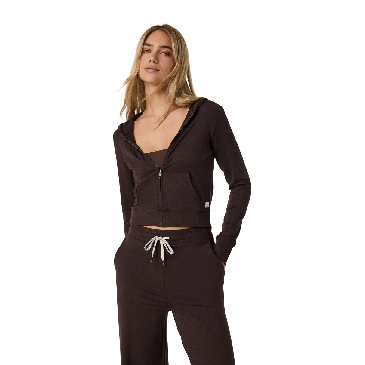 Vuori Halo Mini FZ Hoodie (Women) - Java Heather