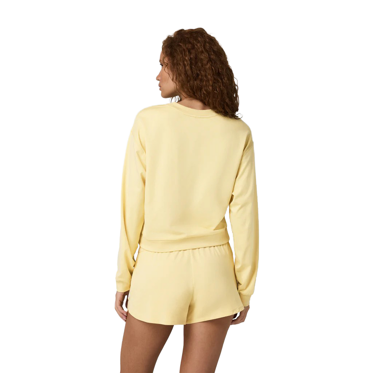 Vuori Halo Modern Crew (Women) - Lemon Snap Heather Apparel - Top - Sweatshirt - The Heel Shoe Fitters